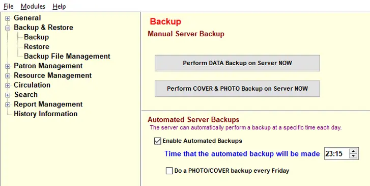 Backup And Restore - BiblioTECH - Library Management System